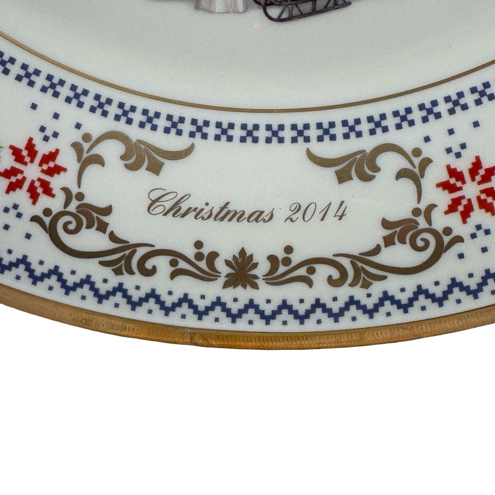 Lenox 2014 Christmas Trees Around the World Finland Collector Plate Ivory Gold - Picture 3 of 7
